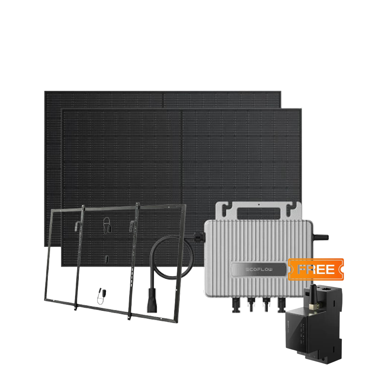 Комплект EcoFlow STREAM Microinverter/2*400W Rigid Solar Panel Combo/Розумний лічильник Smart Meter/Система кріплень для сонячних