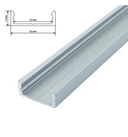 Профіль алюмінієвий 200x15х7, анод