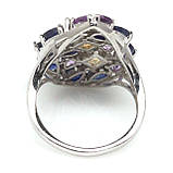 Каблучка. Натуральний опал, аметист і сапфір. Срібло 925., фото 2