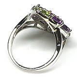 Каблучка. Натуральний опал, аметист і перидот. Срібло 925., фото 2