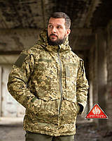 Зимова тактична куртка піксель Omni-Heat, військова куртка бушлат піксель ріп-стоп з просоченням осінь-зима зсу