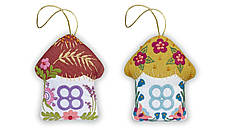 Набір для створення вишитої іграшки "Будиночки", 10х13 см, 2 шт