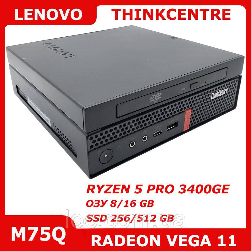 Lenovo ThinkCentre M75Q RYZEN 5 PRO 3400GE 8/256 GB Radeon Vega 11 DVD HDMI DisplayPort WiFi+Bluetooth, фото 1