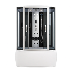 Душовий бокс 168 RC 150х85х215 см з ванною сатин з гідромасажем тоноване скло розсувні двері