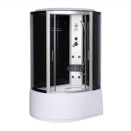 Душовий бокс Vivia 167 R RC правий 120х80х215 см з глибоким піддоном асиметричний з гідромасажем, фото 1