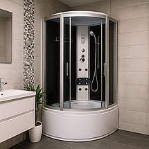 Душовий бокс Vivia 167 R RC правий 120х80х215 см з глибоким піддоном асиметричний з гідромасажем, фото 2