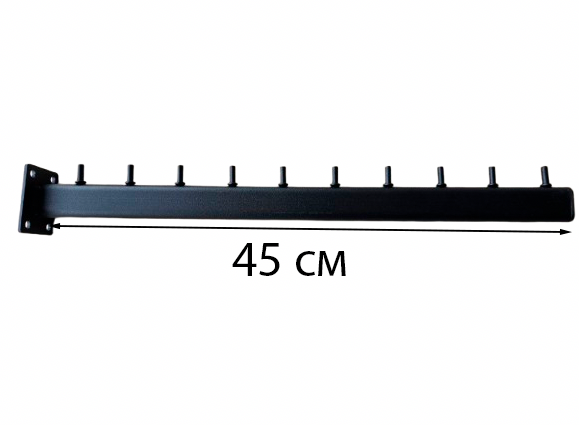 Кронштейн Флейта з Кріпленням до стіни 45 см, чорний, рівна, фото 1