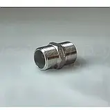 Ніпель різьбовий нержавіючий DN20 (3/4") з шестигранником, н/ж сталь AISI304, різьба BSPP, Class 150, фото 9