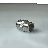 Ніпель різьбовий нержавіючий DN20 (3/4") з шестигранником, н/ж сталь AISI304, різьба BSPP, Class 150, фото 6