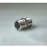 Ніпель різьбовий нержавіючий DN20 (3/4") з шестигранником, н/ж сталь AISI304, різьба BSPP, Class 150, фото 4