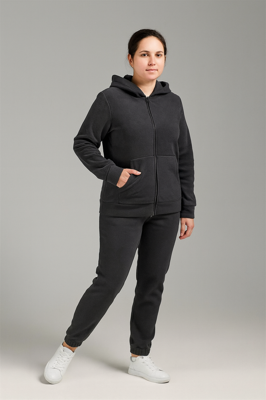 Спортивний костюм жіночий флісовий графітовий, фото 1