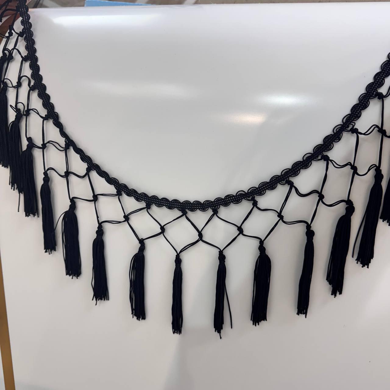 Бахрома чорна з китицями (висота 15 см ) ціна за метр