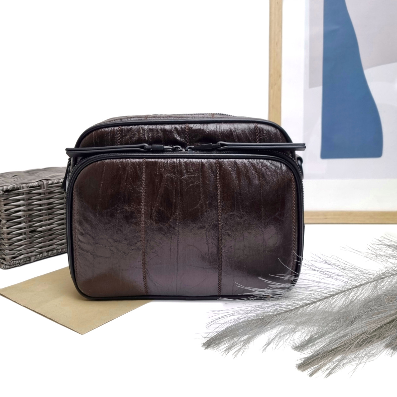 Невелика модна сумка екошкіра коричневий Арт.S270010-14 brown Safenta (54), фото 1