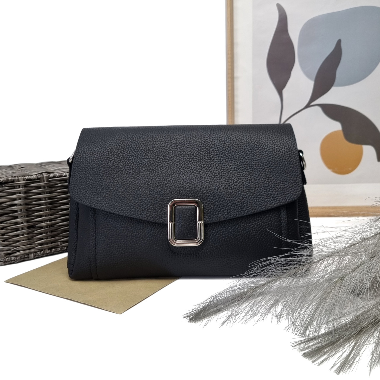 Жіноча сумка через плече крос-боді чорний Арт.6227 black VIVAVERBA Україна - (юнКО)