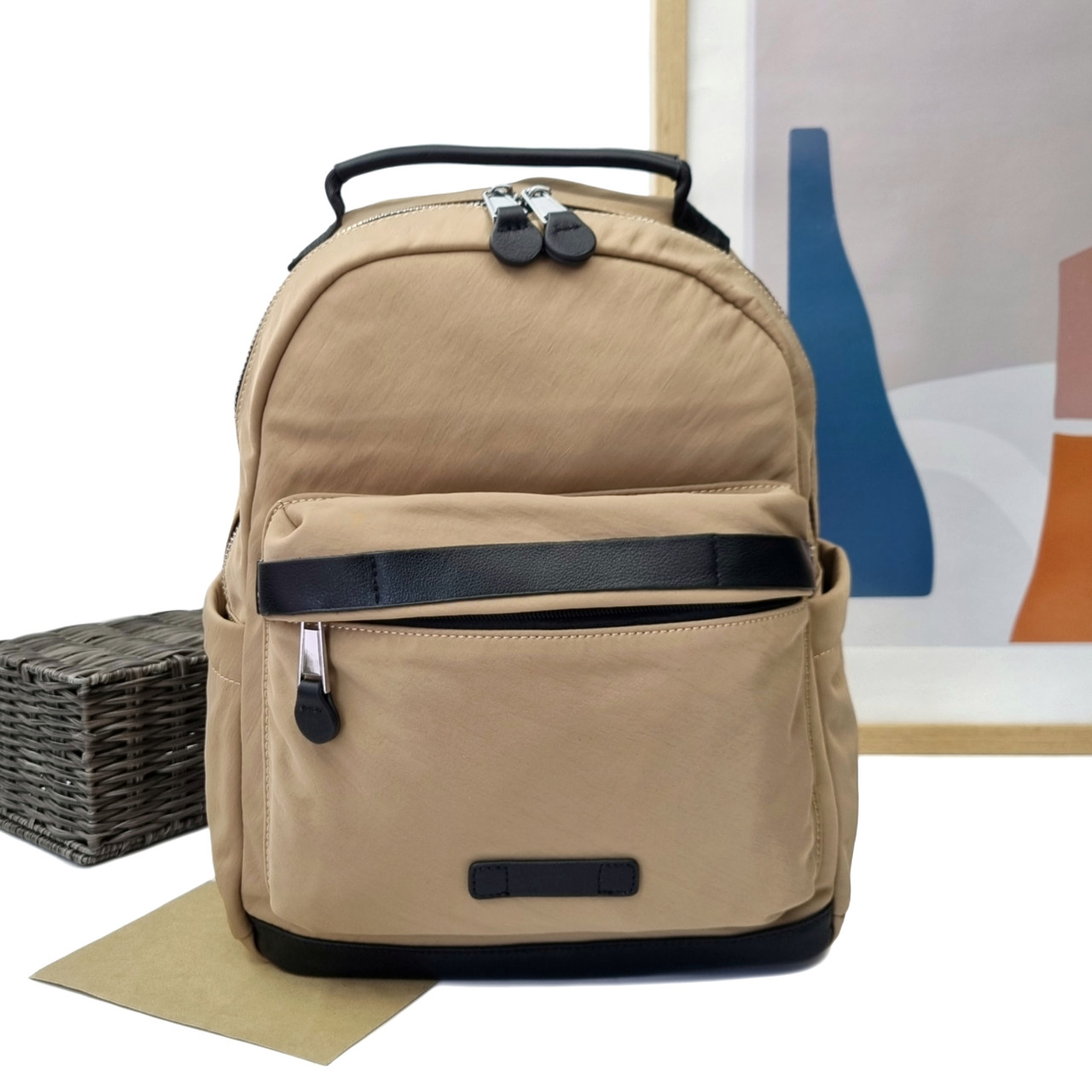 Стильний рюкзак поліестер бежевий Арт.9165 beige VIVAVERBA Україна — (54)