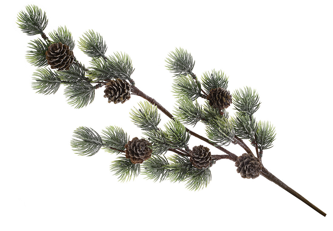 Штучна кедрова гілка з шишками 68см, фото 1