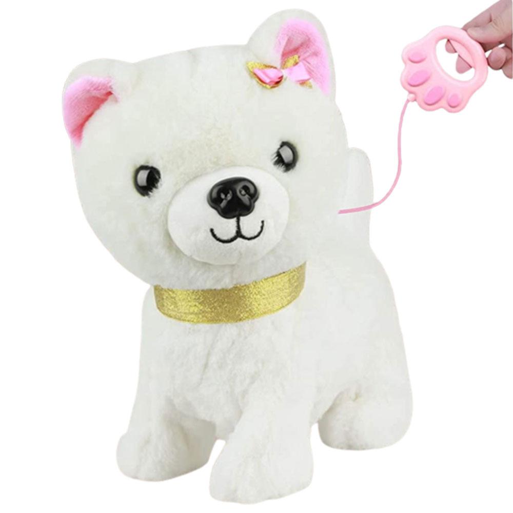 Іграшка улюбленець м'яка собачка цуценя на повідку для прогулянок дитині Інтерактивний вихованець ходить гавкає виляє хвостом, фото 1