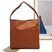 Модна сумка-шопер натуральна шкіра рудий Арт.9911 l.brown VIVAVERBA Україна — (597)