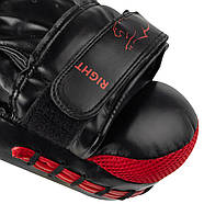Лапи боксерські PowerPlay 3041 Чорно-Червоні PU [пара], фото 6
