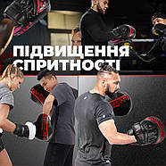 Лапи боксерські PowerPlay 3041 Чорно-Червоні PU [пара], фото 10