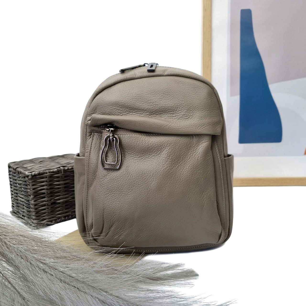 Міський рюкзак натуральна шкіра сірий Арт.711 grey VIVAVERBA Україна — (54)