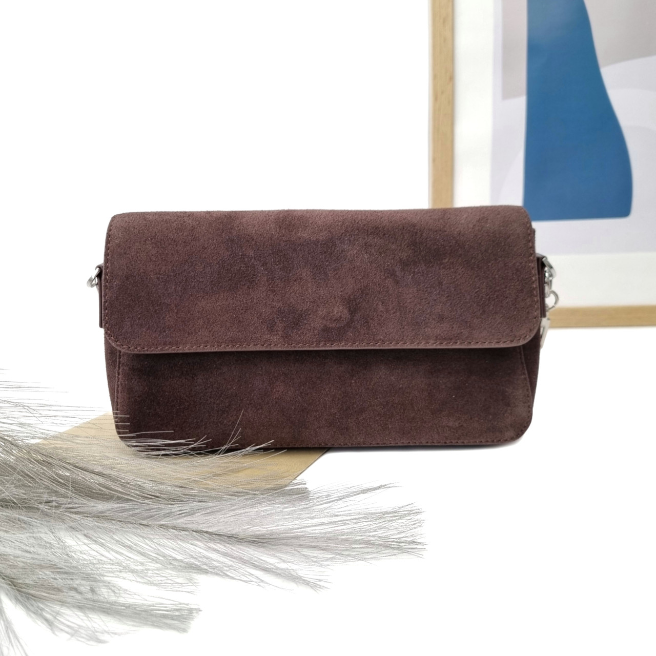 Коричнева замшева жіноча сумка Арт.89-6809-2 brown VIVAVERBA Україна — (54)