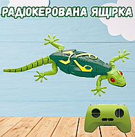 Радіокерована ящірка дитяча іграшка на пульті управління розвиваюча інтерактивна функціональна для дітей Зелена