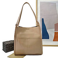Жіноча сумка-шоппер натуральна шкіра світло-бежевий Арт.89-8571-1 l.beige VIVAVERBA Україна — (68)