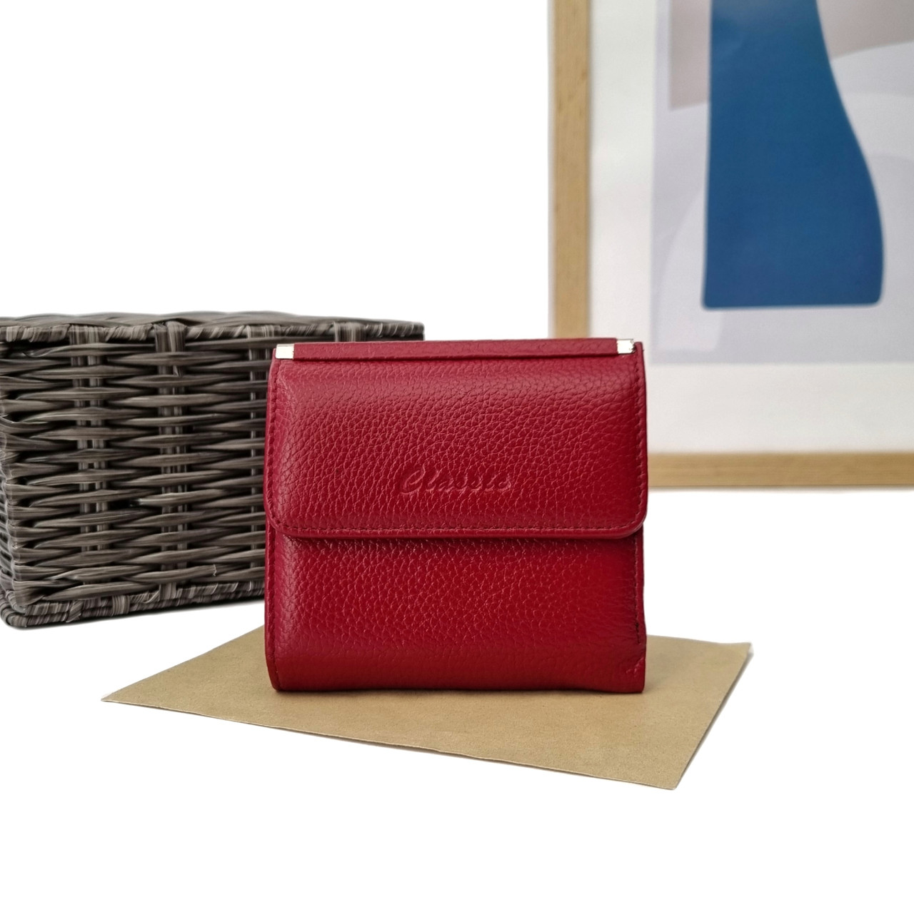 Оригінальний гаманець натуральна шкіра бордовий Арт.2202-8848A-12 d.red GENUINE LEATHER (54)