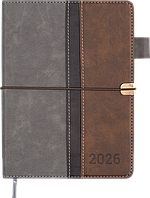 Щоденник датований 2026 (A5, жорстка обкладинка, сірий) Buromax Libero BM.2117-09