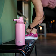 Пляшка для води металева з подвійною вакуумною ізоляцією Bohtal Insulated Sports Bottle 960 ml/32 oz Pink, фото 8