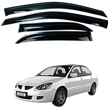 Дефлектори вікон (вітровики) до Mitsubishi Lancer 2003-2007 накладні на скотчі (DEFL)