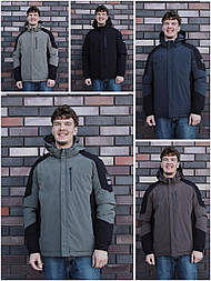 Стильна чоловіча куртка на зиму у кольорі хакі в розмірі 4XL