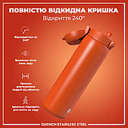 Пляшка для води металева ION8 1200 мл. Stainless Steel , Hearty Orange, фото 3