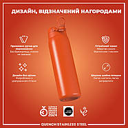 Пляшка для води металева ION8 1200 мл. Stainless Steel , Hearty Orange, фото 4