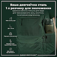 Пляшка для води ION8 1000 мл. (ЕКО пляшка) BPA Free, Dark Green, фото 5