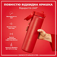 Пляшка для води металева ION8 1200 мл. Stainless Steel , Red, фото 3