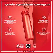 Пляшка для води металева ION8 1200 мл. Stainless Steel , Red, фото 4