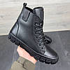 Зимові чоловічі шкіряні черевики на блискавці чорні утеплені з натуральної шкіри на хутрі на зиму, розмір 40-45, фото 5