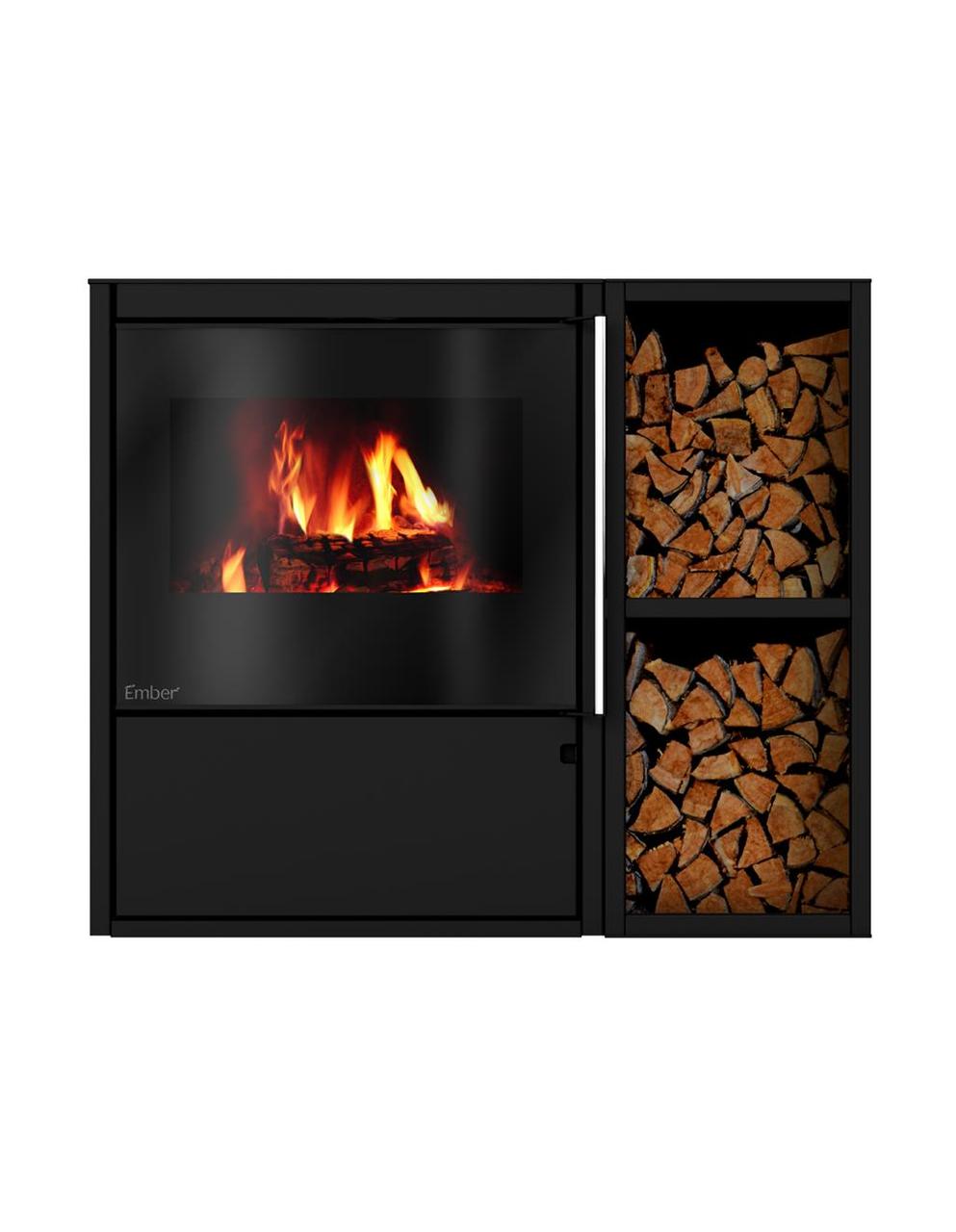 Опалювальна піч-камін із дровником Ember kamin M3 VG, фото 1