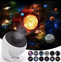 Ночник проектор зоряне небо "Galaxy Projector" домашній планетарій 12 слайдів
