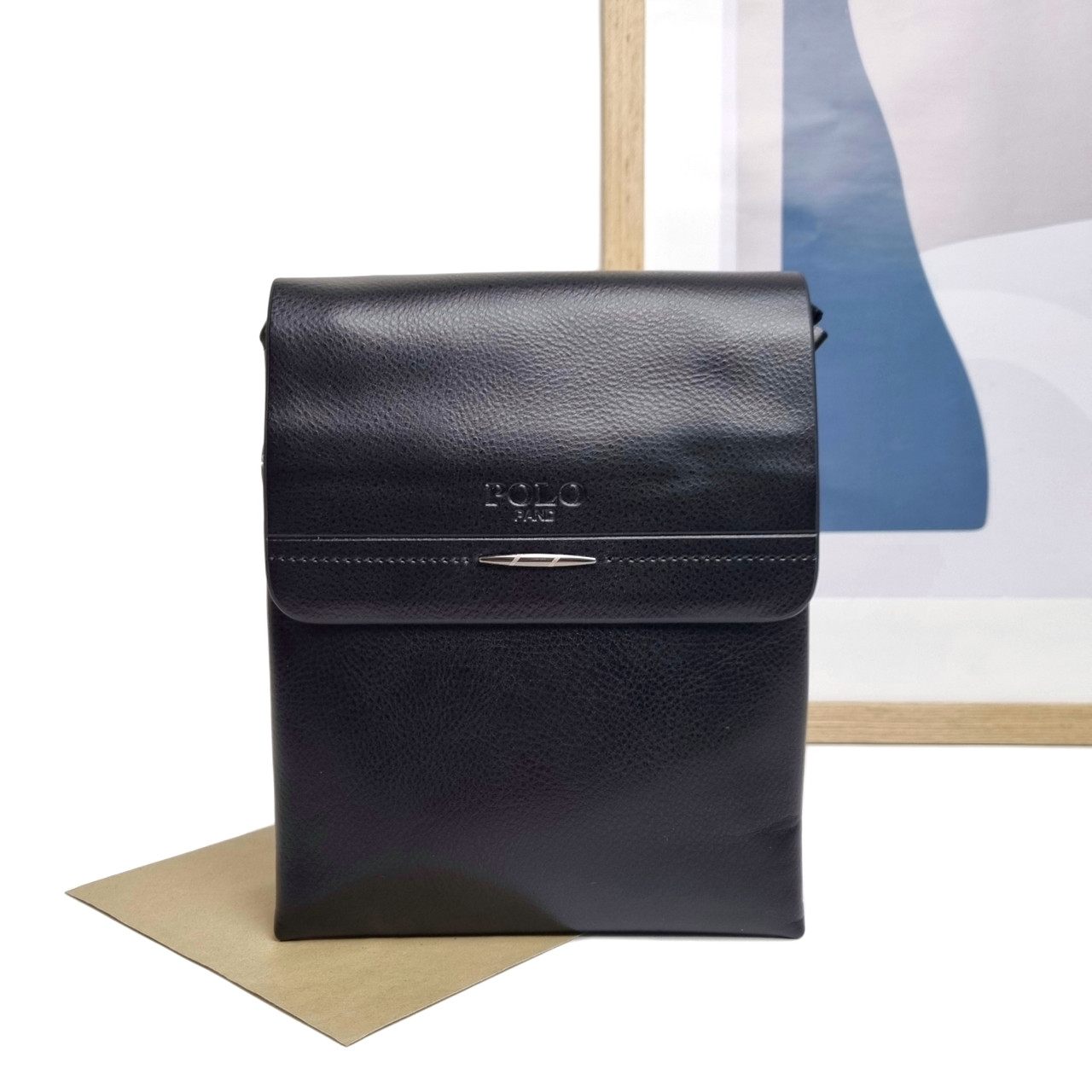 Чоловіча сумка з екошкіри чорний Арт.351-2 black Polo (54)