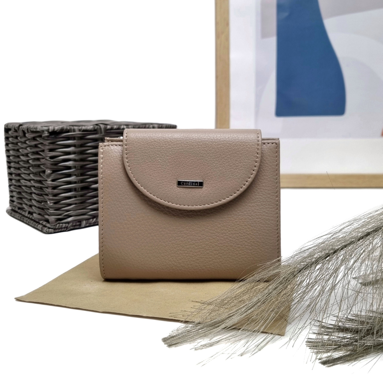 Гаманець стильний натуральна шкіра бежевий Арт.88021-229 Cardinal (54)