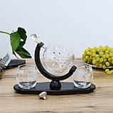 Набір для віскі Подорожі Світом графін 850 мл та 2 склянки 300 мл, фото 2