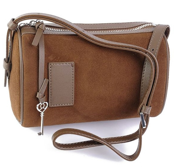 Сумка Женская замш кожа 88199 Brown.Купити жіночі сумки гуртом і в роздріб із натуральної шкіри в Україні