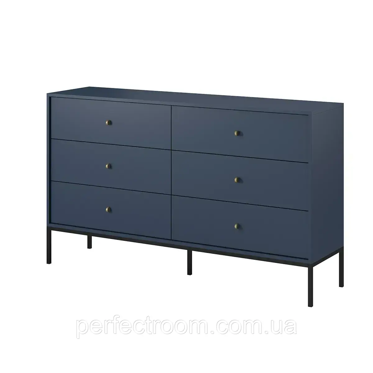 Комод з шухлядами широкий у вітальню Mono MKS154 Гранат/Чорний каркас Meble Piaski, фото 1