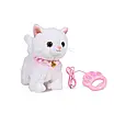 Інтерактивний вихованець м'який плюшевий кошеня на повідку для ігор з іграшковим улюбленцем Котик ходить нявкає реагує на дотик, фото 3