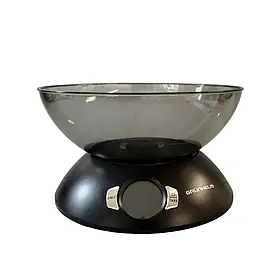 Кухонні електронні ваги з чашею Grunhelm KES-501SB до 5 кг точність 1 г автoвимкнення чорні