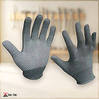Сірі захисні рукавички з білими нейлоновими крапками р.10 Werk WE2141 робочі рукавички з нейлоновим покриттям