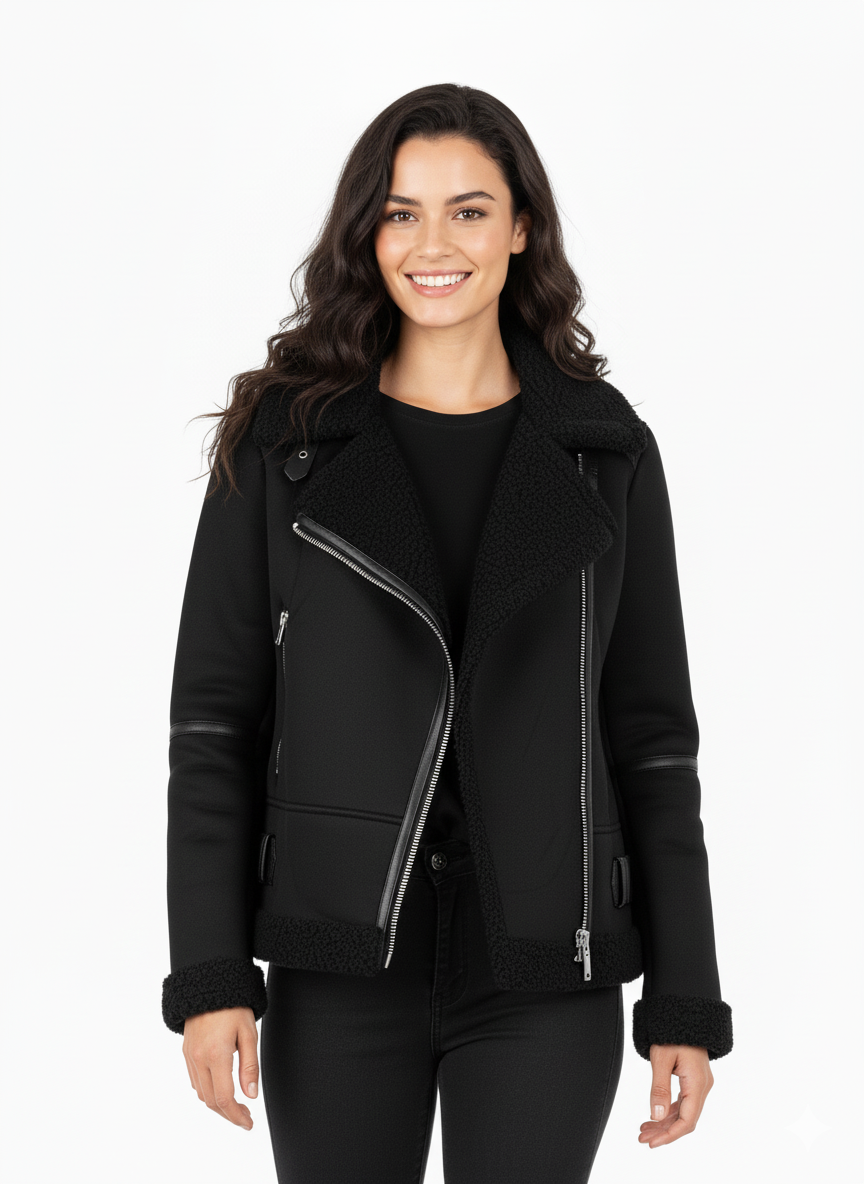 Дублянка жіноча зимова з чорним хутром (610-1), фото 1